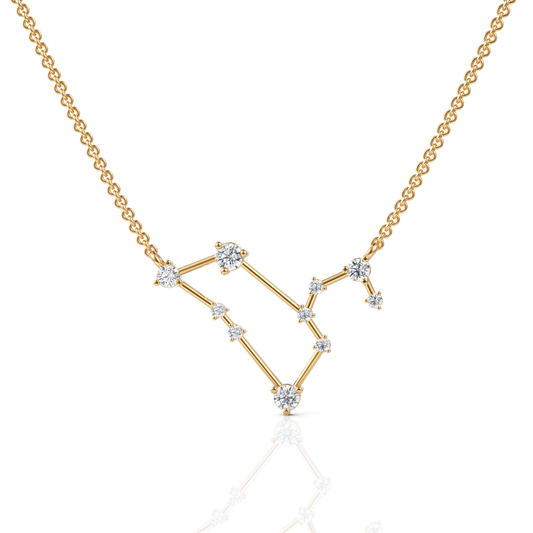 Leo Zodiac Round Diamond Chain Pendant