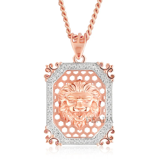 Feada Rose Gold Lion Moissanite Diamond Pendant