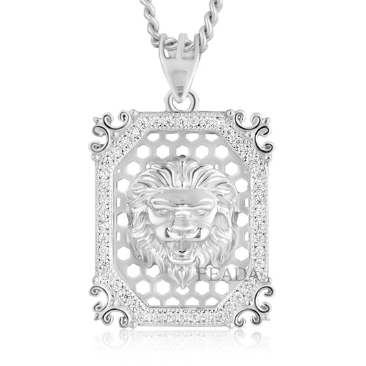 Feada Silver Lion Moissanite Diamond Pendant