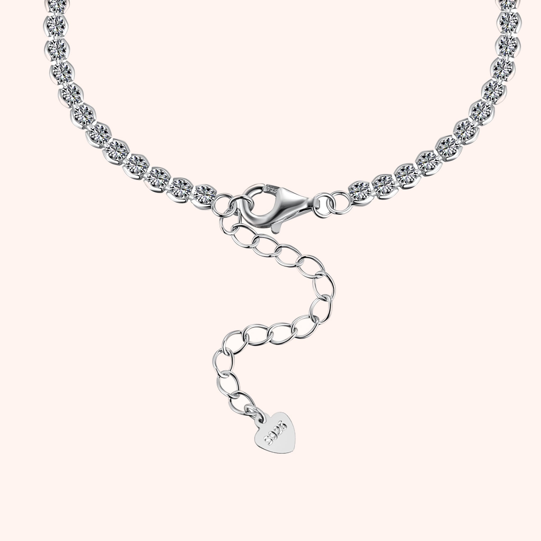 Silver Round Latest Design Tennis Bracelet