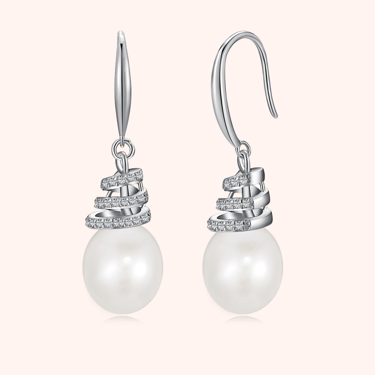 Silver Pearl Drops Earrings