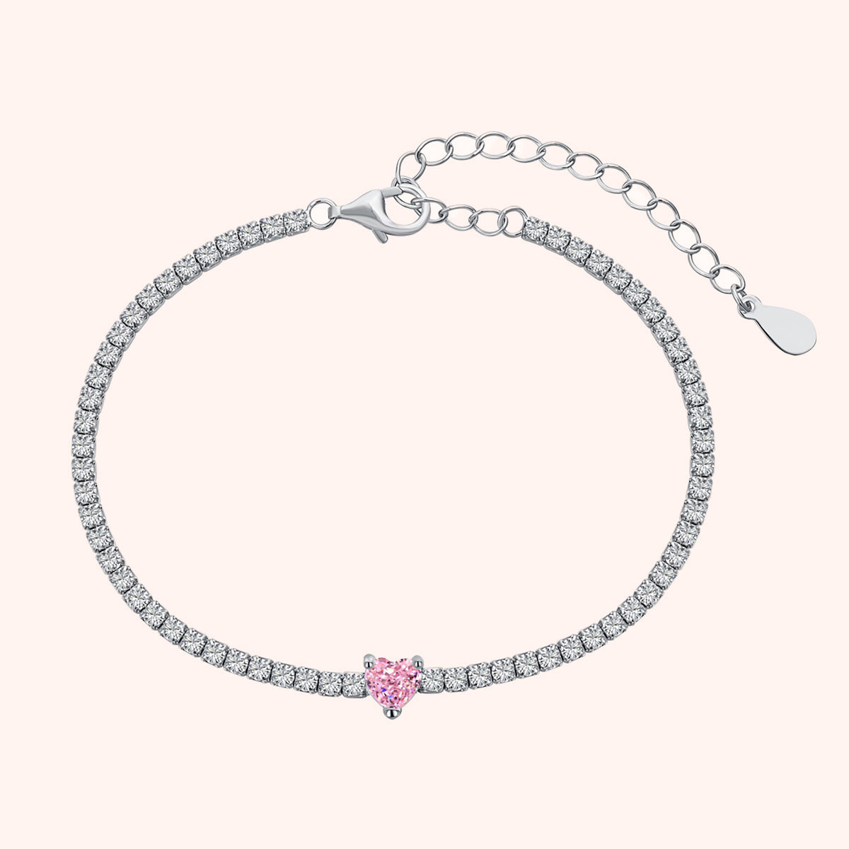 Victoria's Pink Heart With Tennis Bracelet