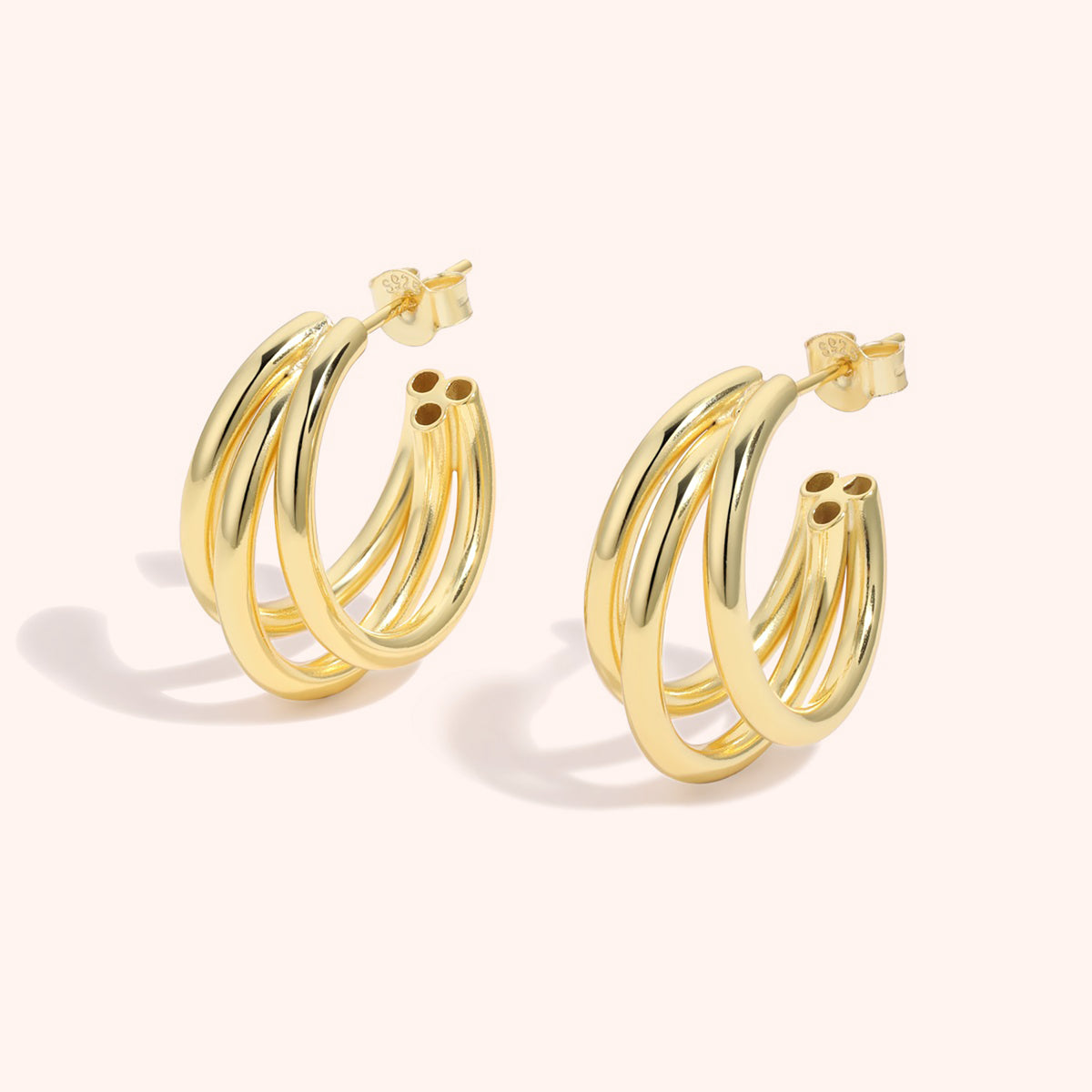Yellow Gold Bold Hoops Earrings