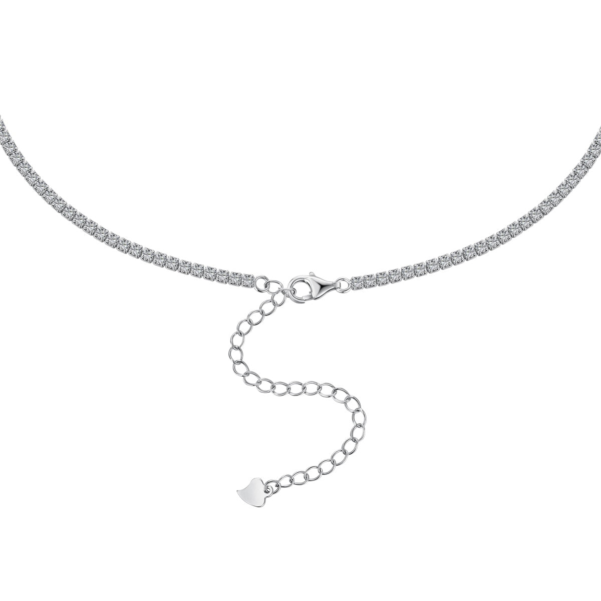 Silver Moonrise Oval Zircon Necklace