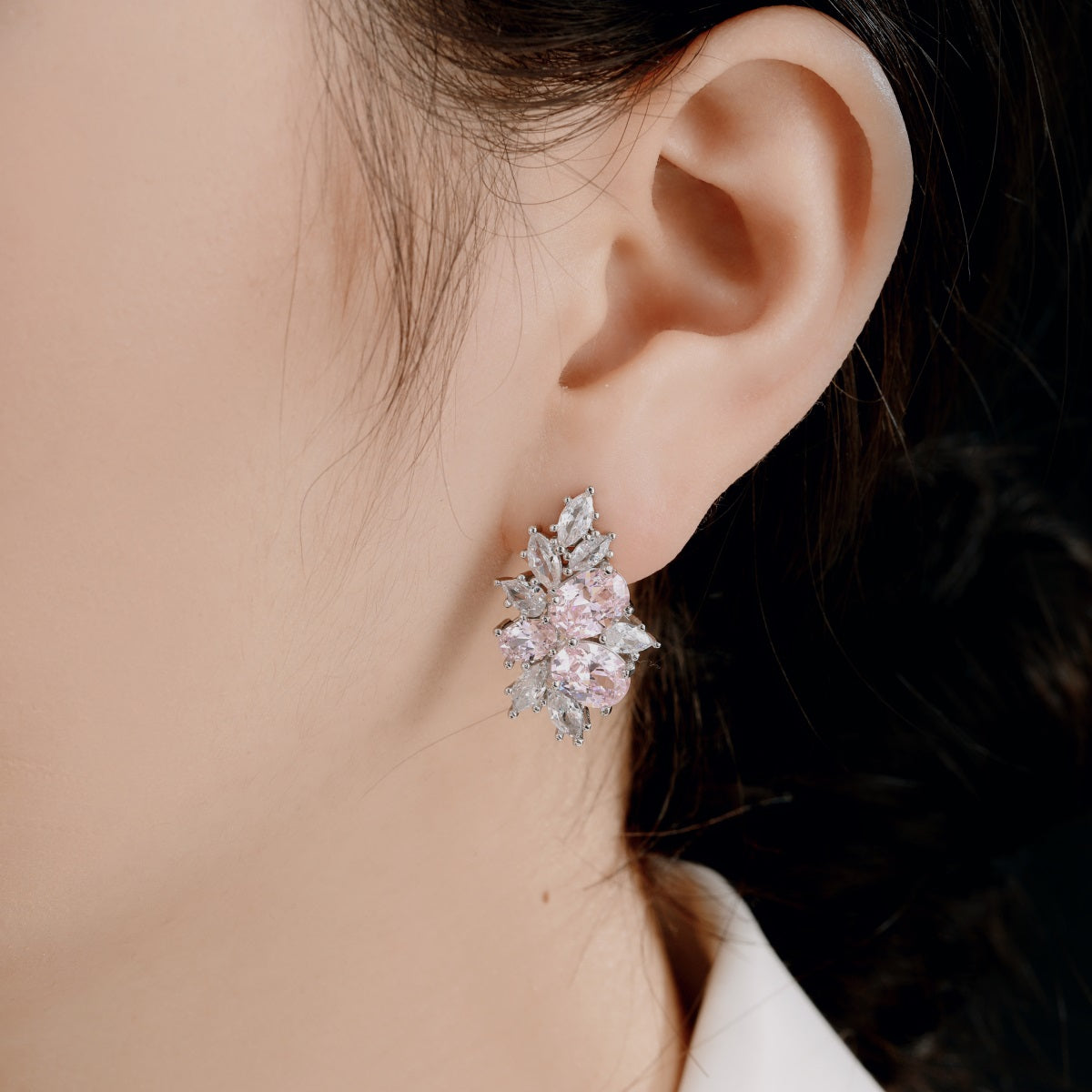Silver Victoria Crystal Earrings