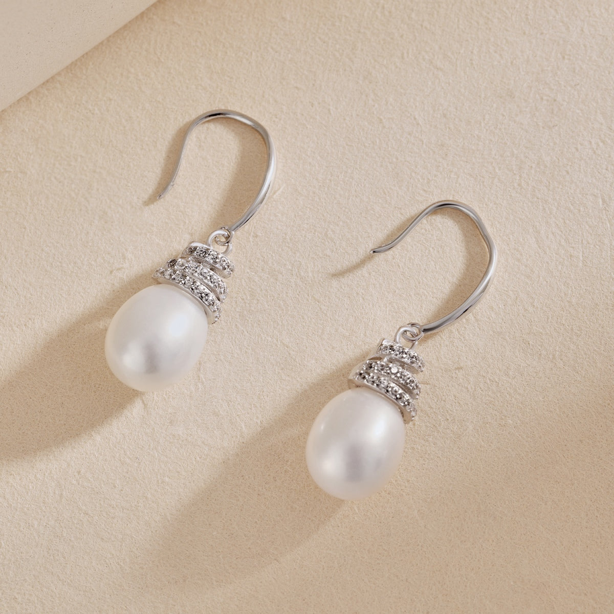Silver Pearl Drops Earrings