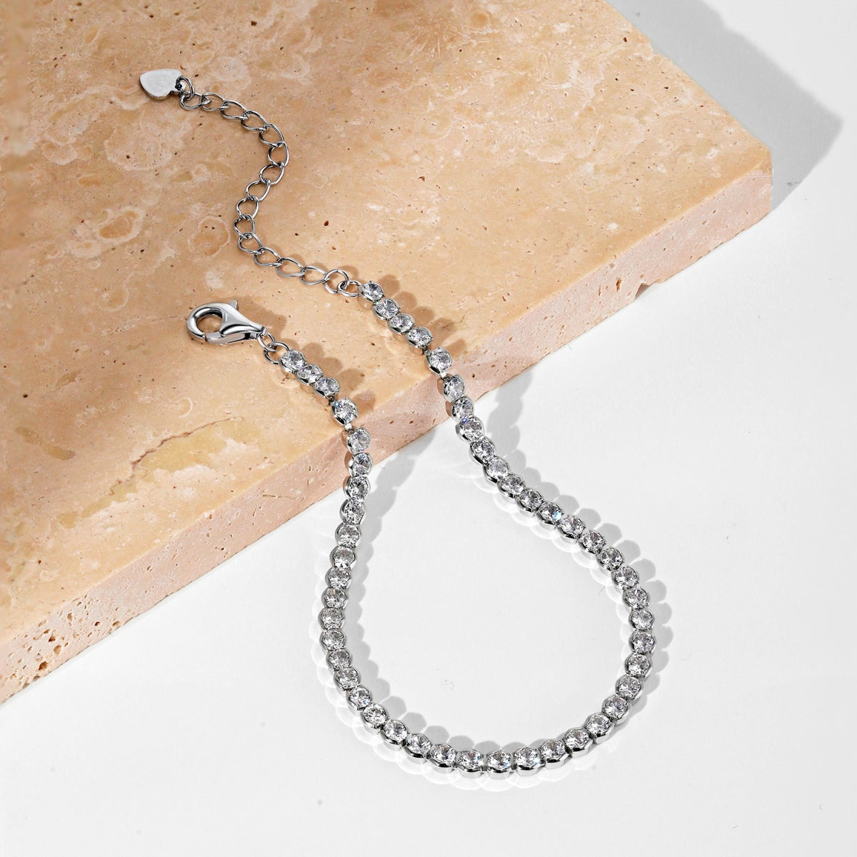 Silver Round Latest Design Tennis Bracelet