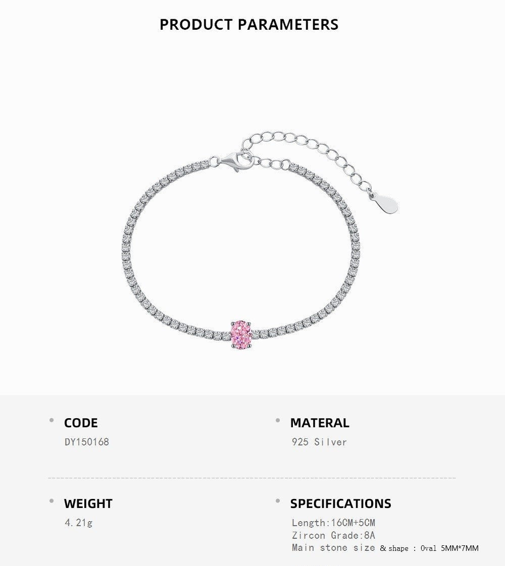 Victoria's Pink Oval With Tennis Bracelet