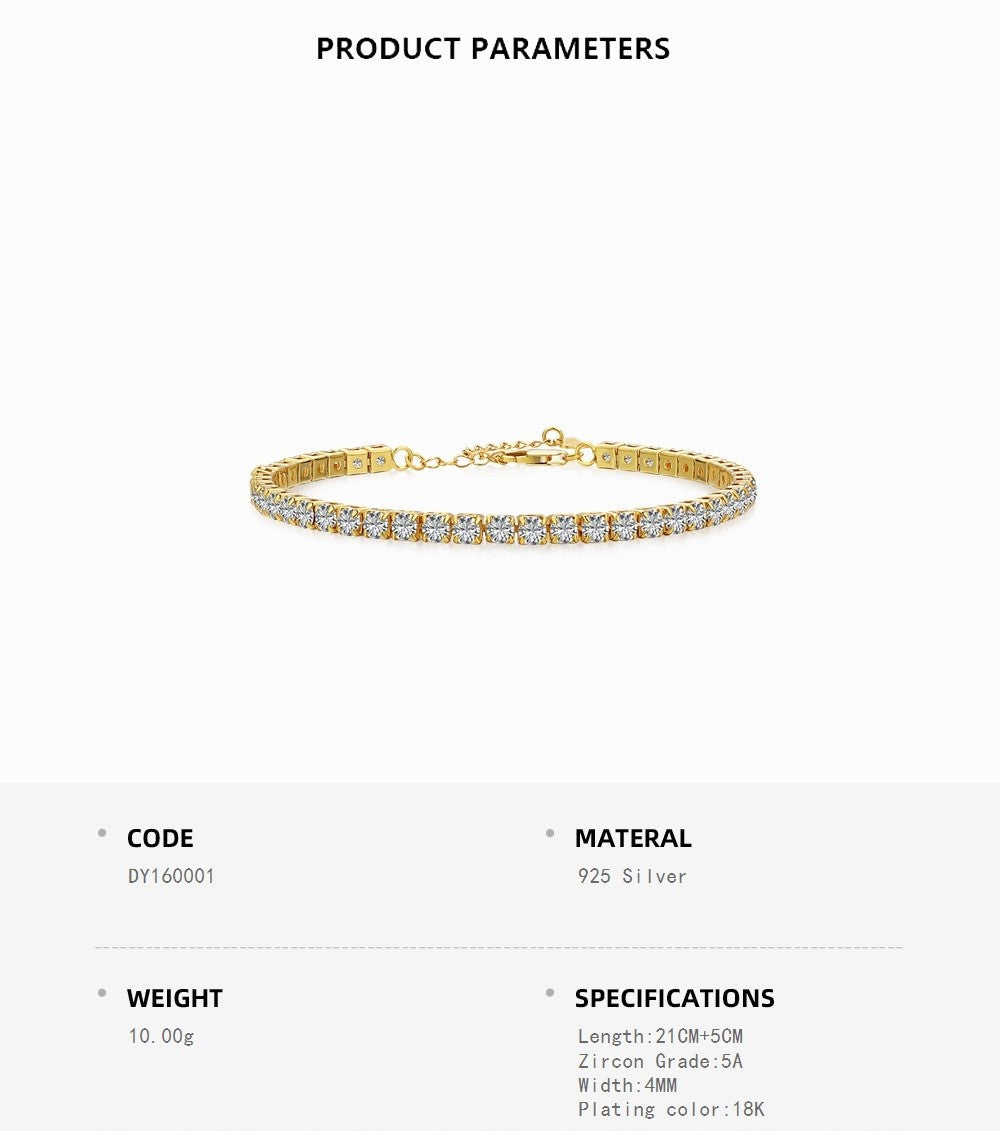 Yellow Gold Round Latest Design Tennis Anklet