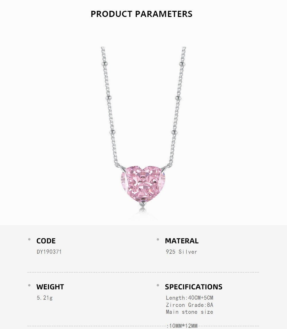 Silver Victoria Pink Heart Necklace