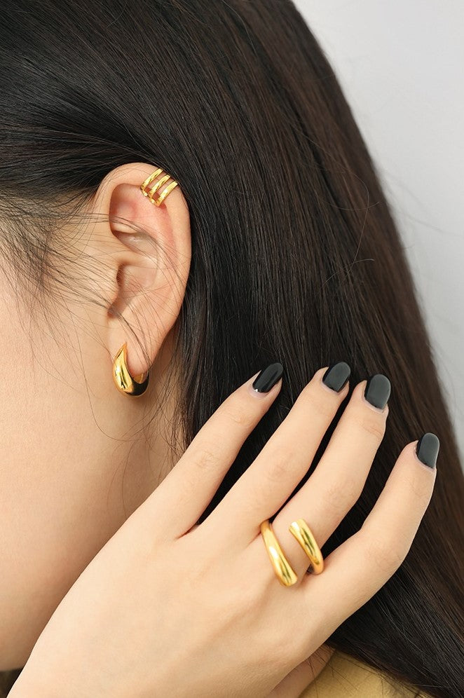 Yellow Gold Hoops Earrings