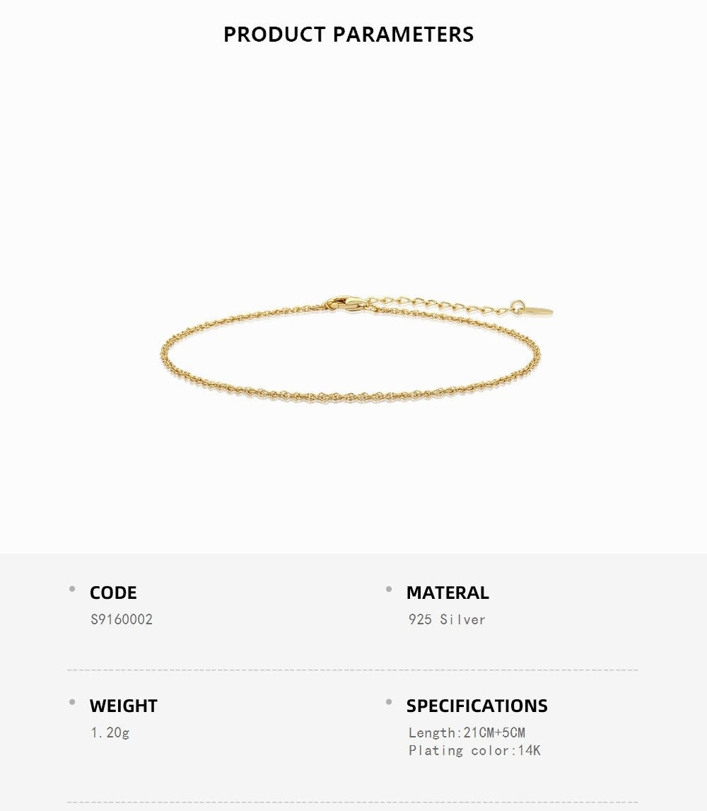 Yellow Gold Minimal Anklet