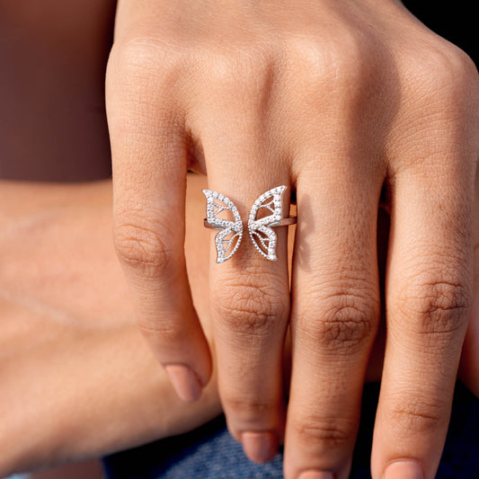 0.31 CT Zircon Premium Butterfly Fashion Ring
