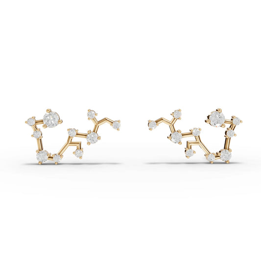 Sagittarius Zodiac Round Diamond Earring