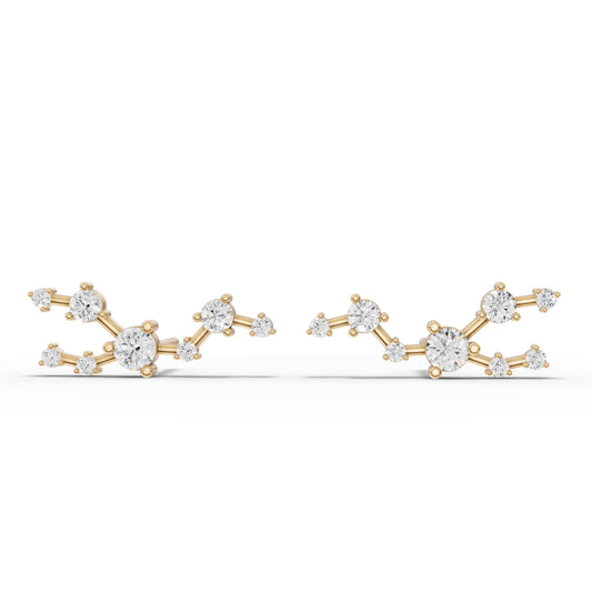 Taurus Zodiac Round Diamond Earring