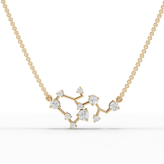 Sagittarius Zodiac Round Diamond Chain Pendant