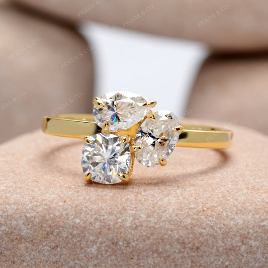 1.6 CT Oval, Pear, Cushion Square Cut Colorless Engagement Ring