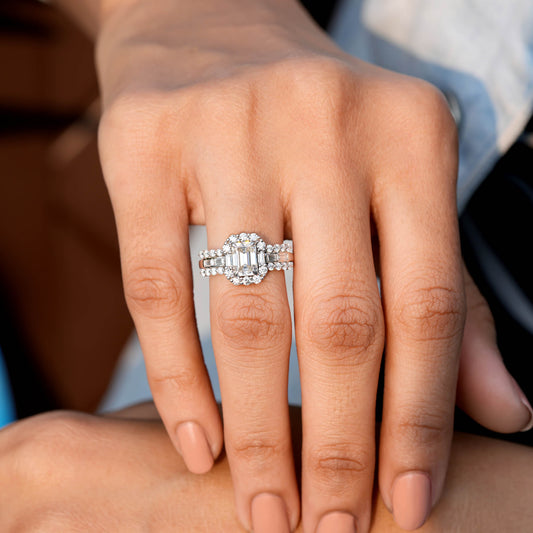 1.95 CT Round, Emerald, Baguette Cut Colorless Engagement Ring