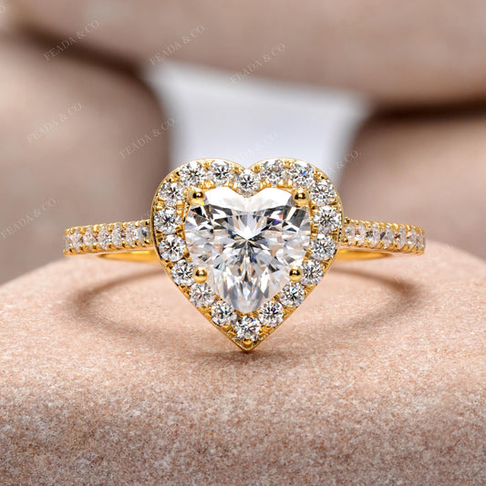 1.73 CT Round, Heart Cut Colorless Engagement Ring