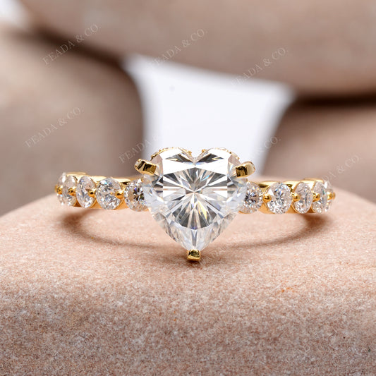 2.797 CT Round, Heart Cut Colorless Engagement Ring
