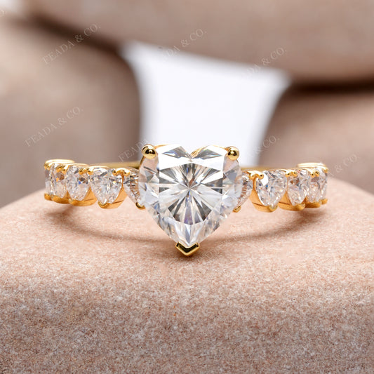 3.05 CT Heart Cut Colorless Engagement Ring