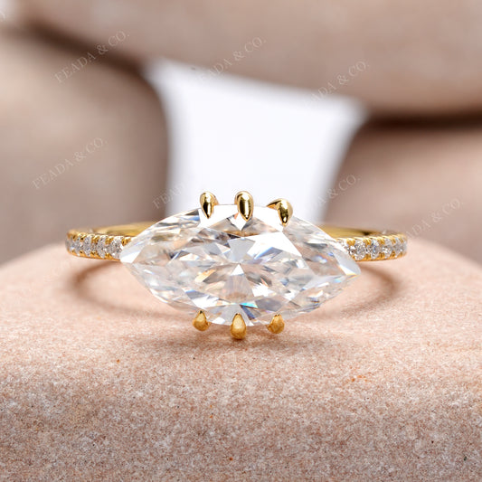 2.796 CT Marquise, Round Cut Colorless Engagement Ring