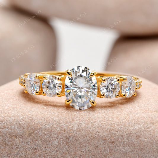 2.45 CT Round, Oval Cut Colorless Engagement Ring