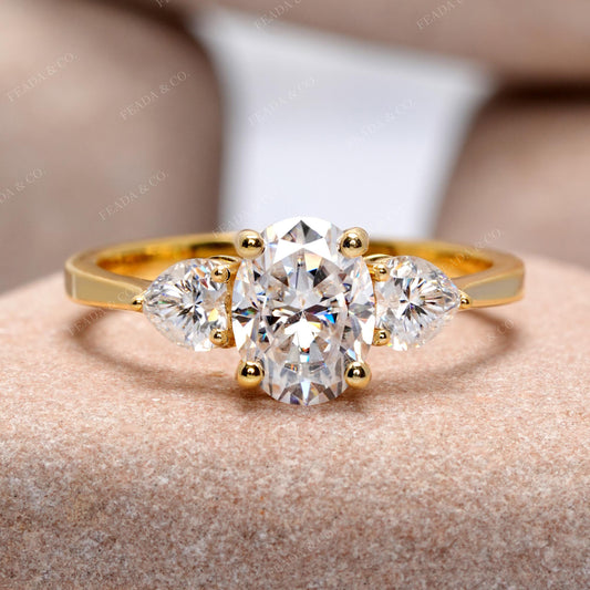 1.75 CT Oval, Heart Cut Colorless Engagement Ring