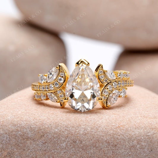 2.47 CT Marquise, Pear, Round Cut Colorless Engagement Ring