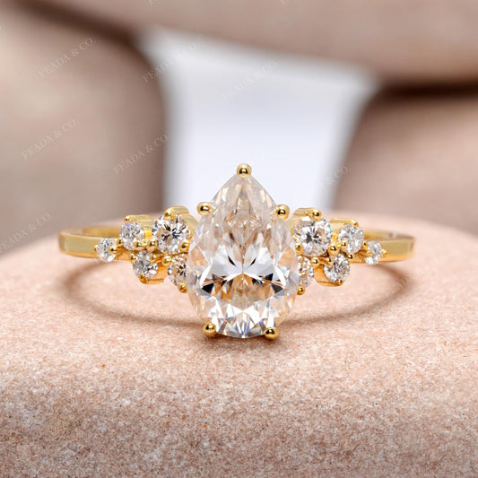 2.372 CT Pear, Round Cut Colorless Engagement Ring