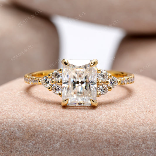2.14 CT Round, Radiant Cut Colorless Engagement Ring