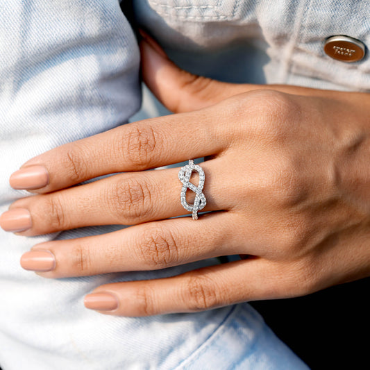 0.59 CT Round Cut Colorless Engagement Ring