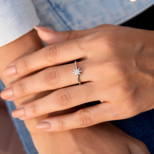 0.30 CT Round Diamond Premium Star Ring