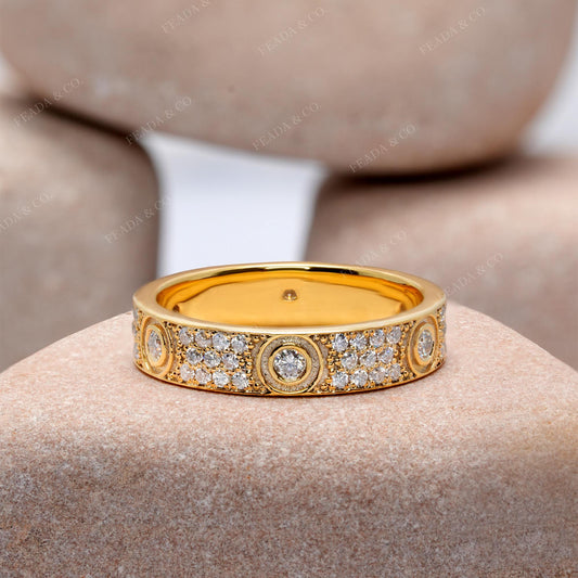 0.738 CT Round Cut Colorless Engagement Ring