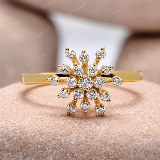 0.33CT Round Diamond Premium Snow Flake Ring