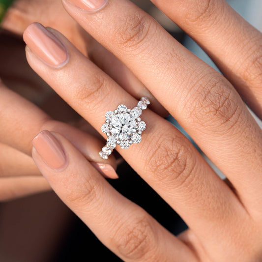 2.97 CT Round Cut Colorless Engagement Ring