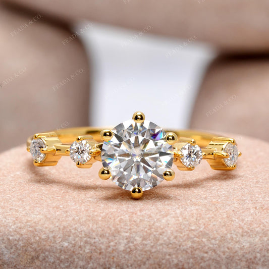 1.18 CT Round Cut Colorless Engagement Ring