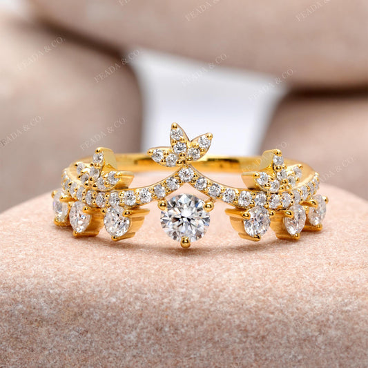 0.892 CT Round Cut Colorless Engagement Ring