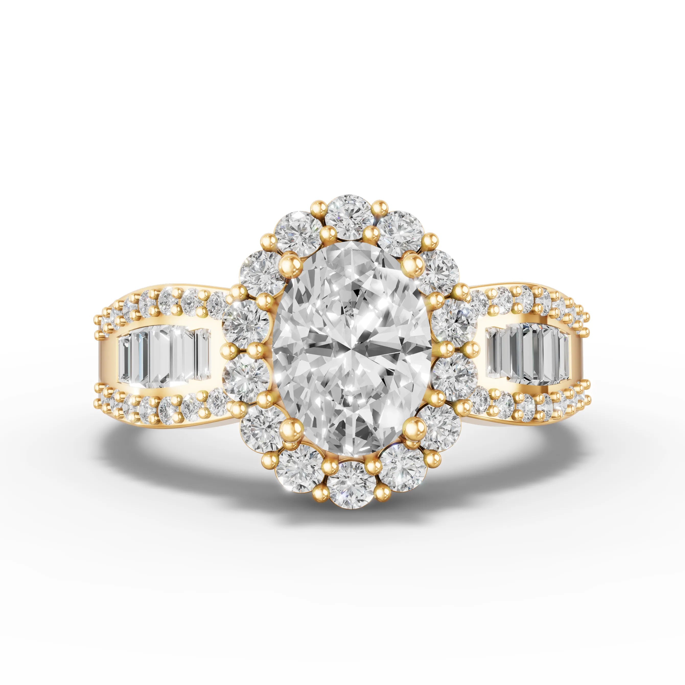 CT Oval, Round Baguette Cut Colorless Engagement Ring – FEADA
