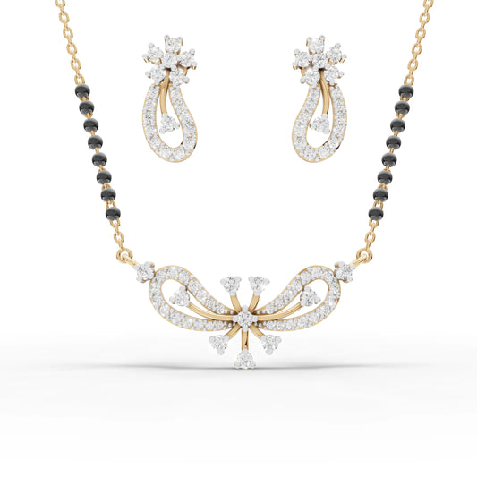 Bloom Grace Moissanite Diamond Mangalsutra Set
