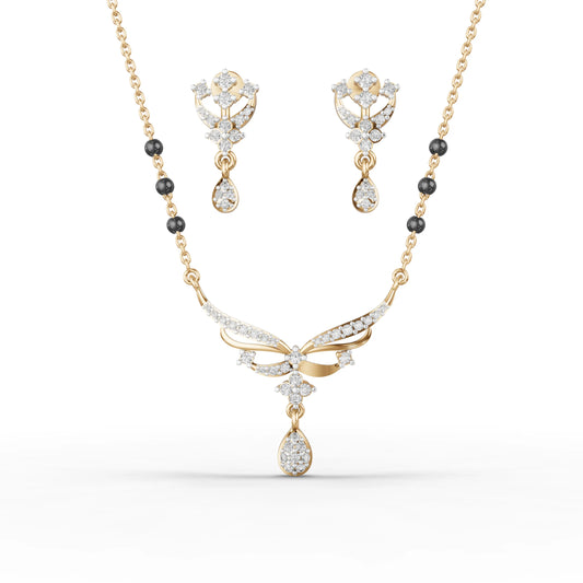 Royal Radiance Teardrop Moissanite Diamond Mangalsutra Set