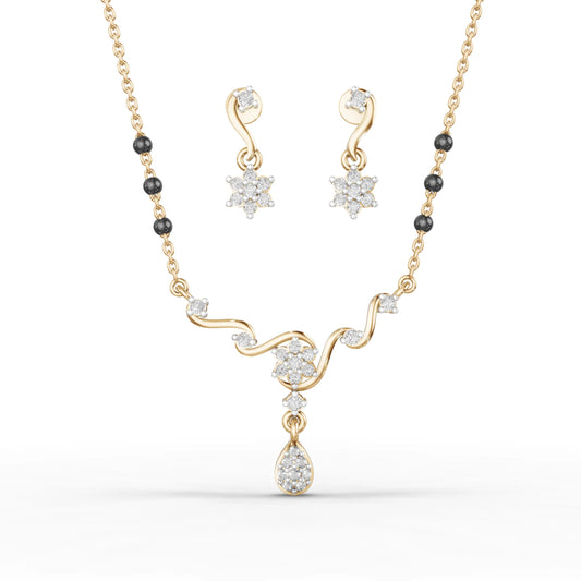 Classic V-Shape Moissanite Diamond Mangalsutra Set