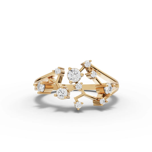 Sagittarius Zodiac Round Diamond Ring