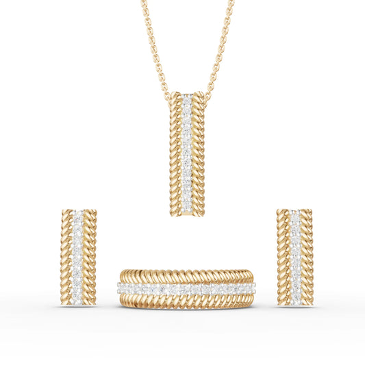 Graceful Twist Moissanite Moissanite Diamond Jewellery Set