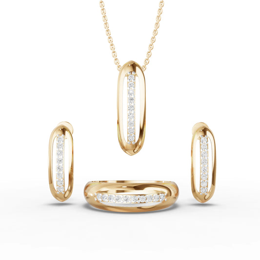 Elegant Embrace Moissanite Diamond Jewellery Set