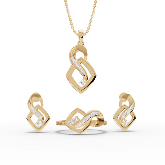 Regal Rope Radiance Moissanite Diamond Jewellery Set