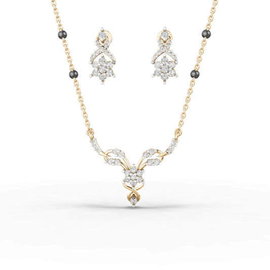 Classic Charm Moissaniite Diamond Mangalsutra Set
