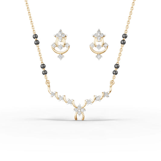 Petal Loop Moissanite Diamond Mangalsutra Set