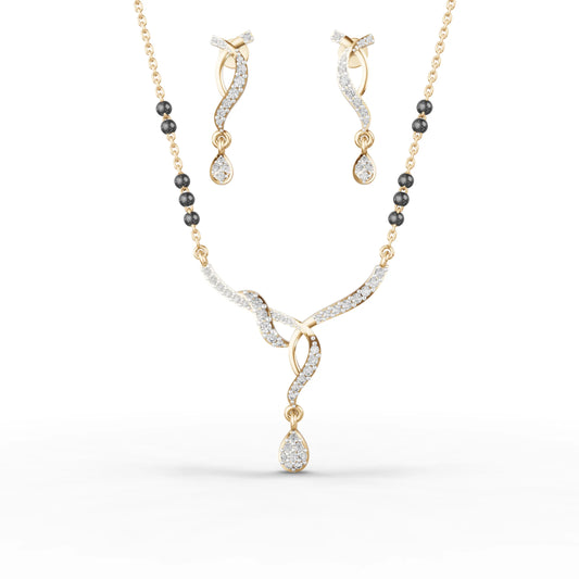 Twilight Curve Moissanite Diamond Mangalsutra Set