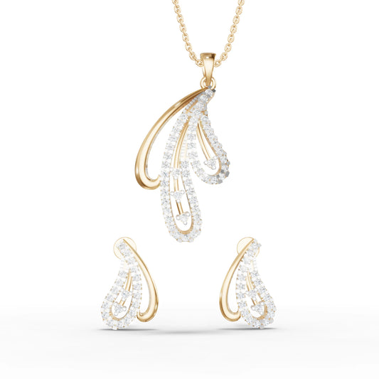 Vine Bloom Moissanite Diamond Jewellery Set